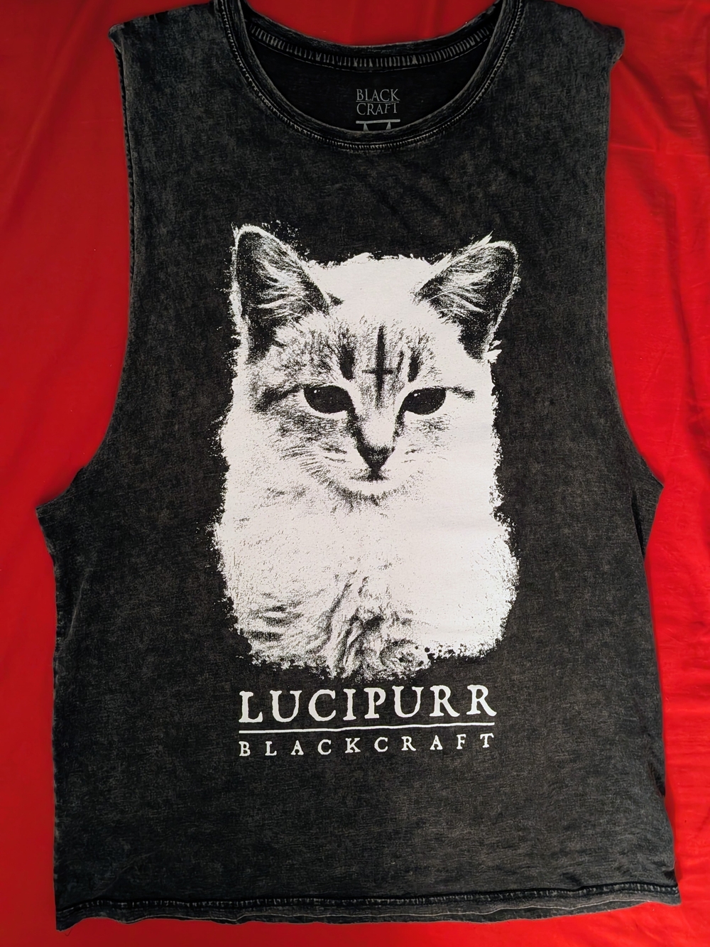 Lucipurr Blackcraft Black Cat Graphic Tank Top